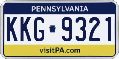 PA license plate KKG9321