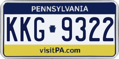 PA license plate KKG9322
