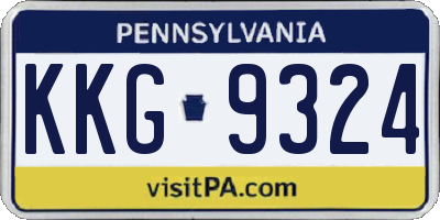 PA license plate KKG9324