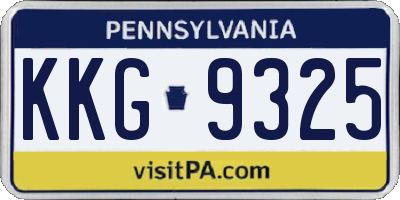 PA license plate KKG9325