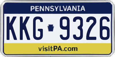 PA license plate KKG9326