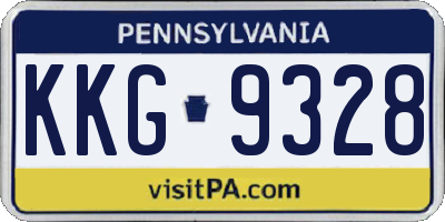 PA license plate KKG9328