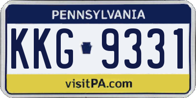 PA license plate KKG9331