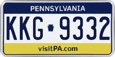 PA license plate KKG9332