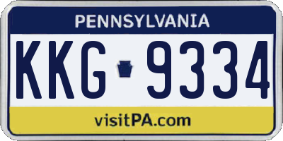 PA license plate KKG9334