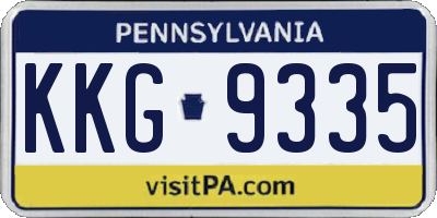 PA license plate KKG9335