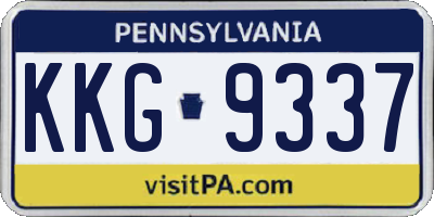PA license plate KKG9337