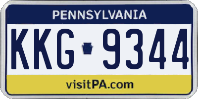 PA license plate KKG9344