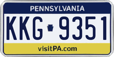 PA license plate KKG9351