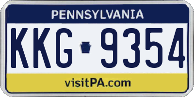 PA license plate KKG9354