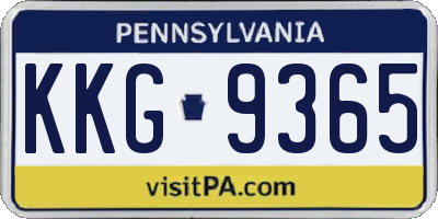 PA license plate KKG9365