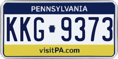 PA license plate KKG9373