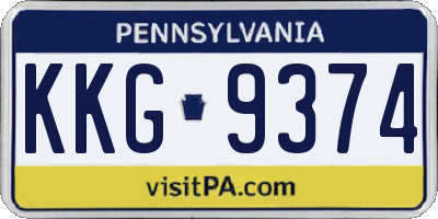 PA license plate KKG9374