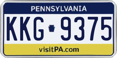 PA license plate KKG9375