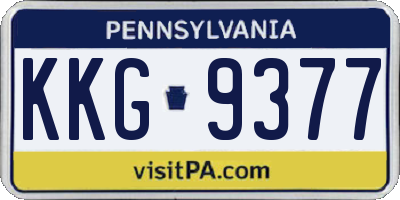 PA license plate KKG9377
