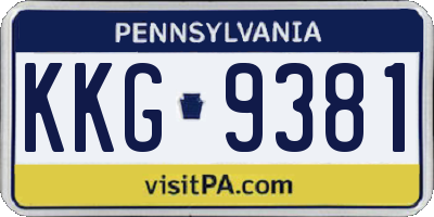 PA license plate KKG9381