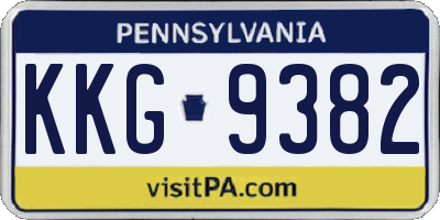 PA license plate KKG9382