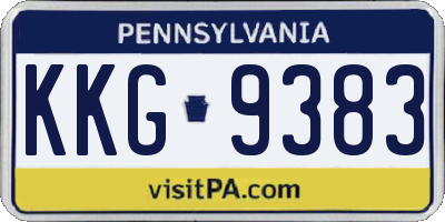 PA license plate KKG9383