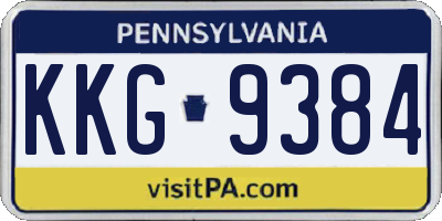 PA license plate KKG9384