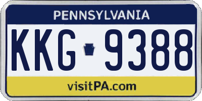 PA license plate KKG9388