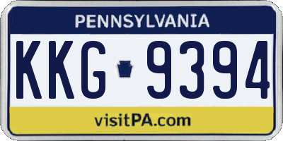 PA license plate KKG9394