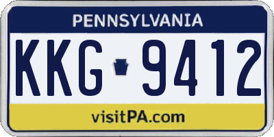 PA license plate KKG9412