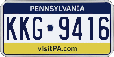 PA license plate KKG9416