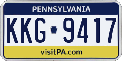 PA license plate KKG9417