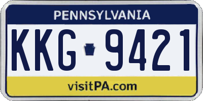 PA license plate KKG9421