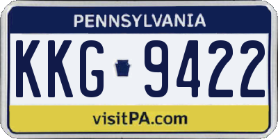 PA license plate KKG9422