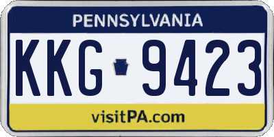 PA license plate KKG9423
