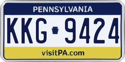PA license plate KKG9424