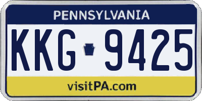 PA license plate KKG9425