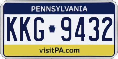 PA license plate KKG9432