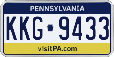 PA license plate KKG9433