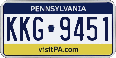 PA license plate KKG9451