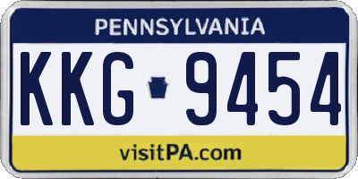 PA license plate KKG9454