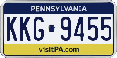 PA license plate KKG9455