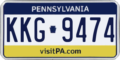 PA license plate KKG9474