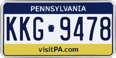 PA license plate KKG9478