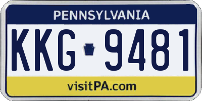 PA license plate KKG9481