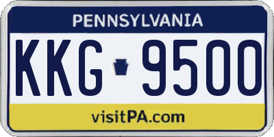 PA license plate KKG9500
