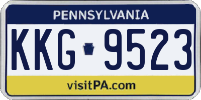 PA license plate KKG9523