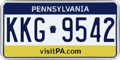 PA license plate KKG9542