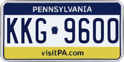 PA license plate KKG9600
