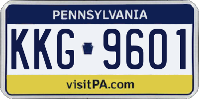 PA license plate KKG9601