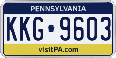 PA license plate KKG9603