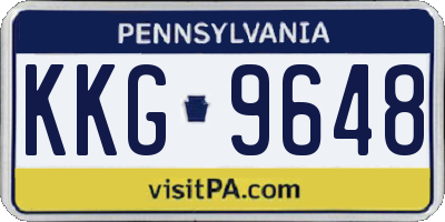 PA license plate KKG9648
