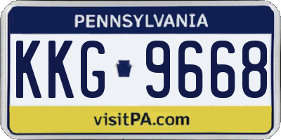 PA license plate KKG9668