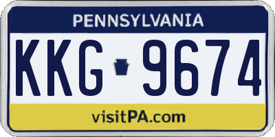 PA license plate KKG9674